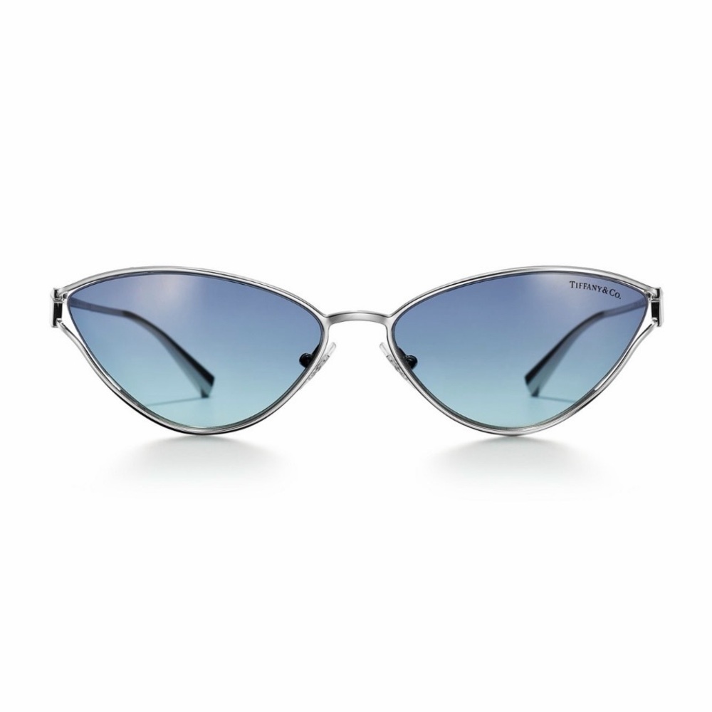 Tiffany & Co. Silver Frame Blue Gradient Sunglasses